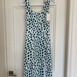 White & Green Dress